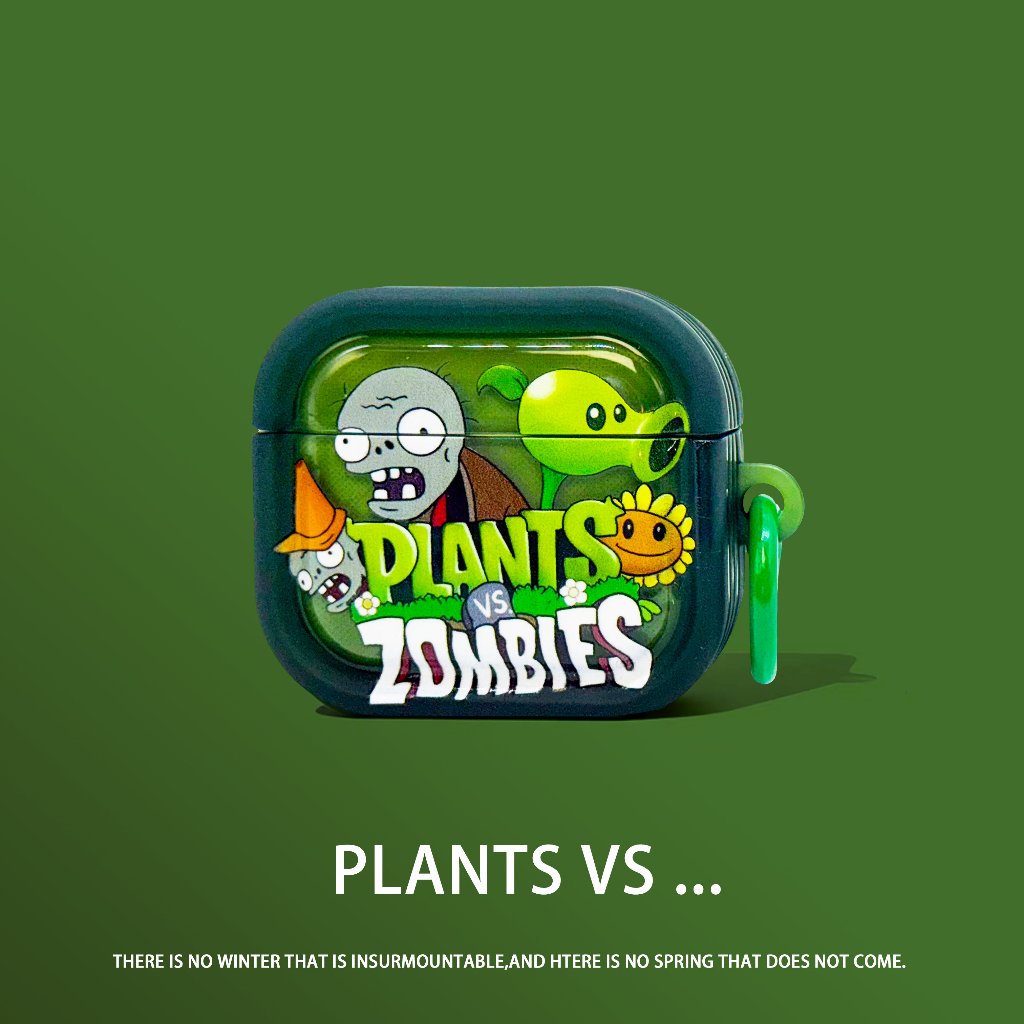 Vỏ tai nghe Plants VS Zombies dễ thương cho AirPods Pro/2/3, tương thích nhiều dòng