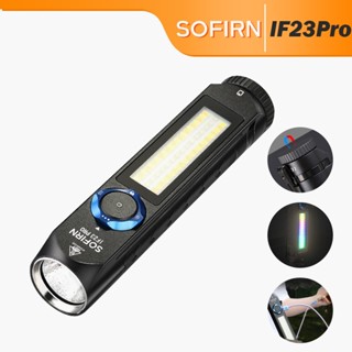 Đèn pin Sofirn IF23 Pro có thể sạc lại 5000 Lumen cao, Đèn pin 3 trong I siêu sáng có đèn trắng bên & Đèn màu RGB, 60 đèn LED, Đế từ tính, Giao diện người dùng đơn giản cho gia đình, Emergen