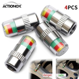 Actionok 4 2.4 Thanh Áp Suất Lốp Xe Ô Tô Nắp Guage Cảm Biến Chỉ Báo Cảnh Báo Công Cụ Giám Sát Nắp Lốp Cảnh Báo Đồng Hồ Đo Áp Suất Không Khí