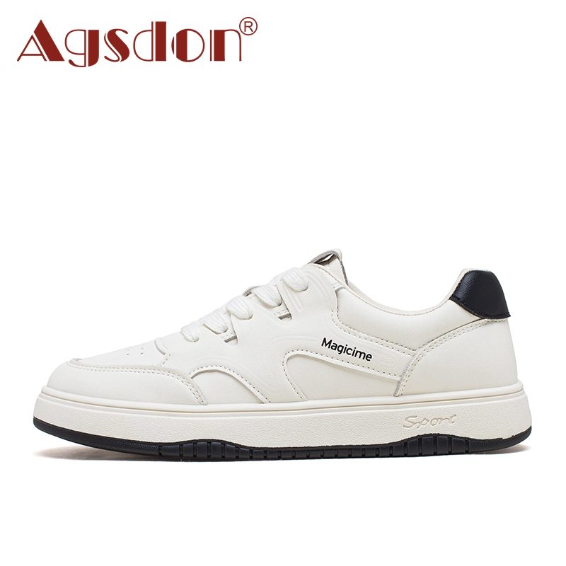 Giày trắng thông thường Agsdon Giày thể thao nữ thoáng khí nhẹ phù hợp