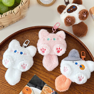 🍥jellycuty🍥Kawaii Thú Nhồi Bông Mềm Đồ Chơi Mèo Nhỏ Móc Khóa Sang Trọng Túi Búp Bê Mặt
