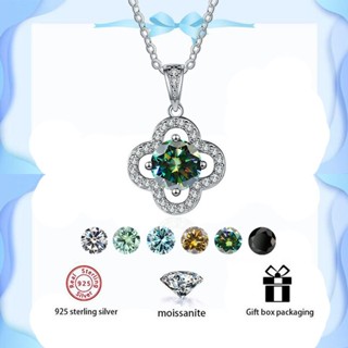   Đi kèm với chứng chỉ GRA  Mặt dây chuyền vòng cổ Moissanite bằng bạc 925 mạ vàng trắng 1 Carat thời trang 