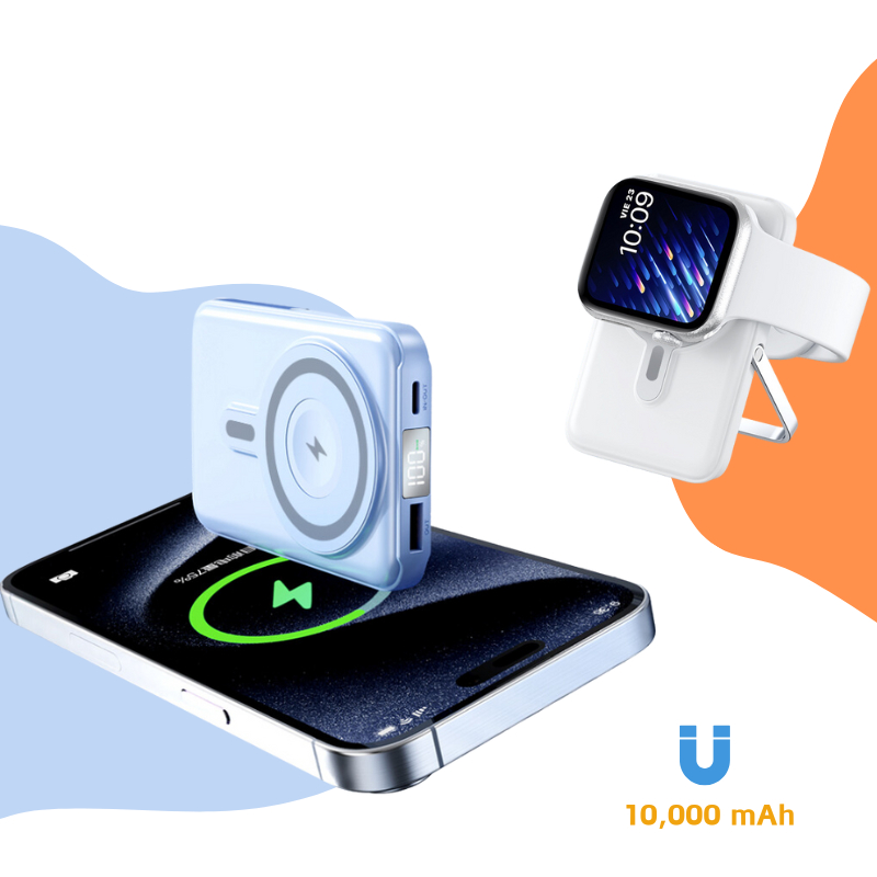 Sạc dự phòng không dây 10000mAh PD20W Sạc dự phòng từ tính cho Apple Watch iWatch iPhone