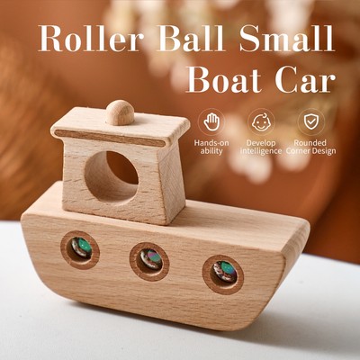 Montessori Đồ chơi giáo dục bằng gỗ cho bé Vòng bi Thuyền nhỏ Nhận thức ô tô Máy tính để bàn Đồ trang trí sáng tạo