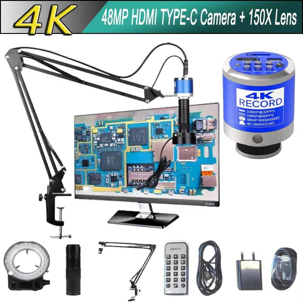 Kính hiển vi YIZHAN Kính hiển vi kỹ thuật số điện tử 4K HDMI TYPE-C cho phòng thí nghiệm sửa chữa đi