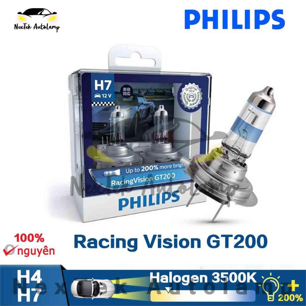 Philips Racing Vision GT200 H4 H7 12V 3500K +200% độ sáng đèn pha halogen ô tô ban đầu