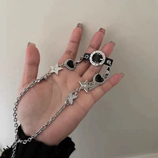 Kim Cương Đen Punk choker Vòng Cổ Nữ Ánh Sáng Sang Trọng Niche Thiết Kế Công Nghiệp Nặng Vòng Cổ Ngọt Mát Nóng Cô Gái Xương Đòn Dây Chuyền