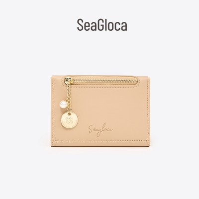 Seagloca Ví Đựng Thẻ Tối Giản Có Dây Kéo Túi Đồng Xu Bốn Khe Cắm Thẻ Ngọc Trai Quyến Rũ Mỏng Ví Nhỏ Dành Cho Nữ 2416