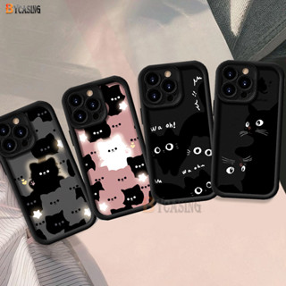 Dành Cho Realme Note 60 Note50 C65 C63 C51 C51s C55 C53 C67 C15 C35 C25 C11 C21Y C20 C17 C12 C33 C31 C30s Realme11 10 8i 6i 5i 7i Narzo 50A Prime Màu Đen Dạ Quang Cặp Đôi Mèo Mềm Ốp Lưng BY