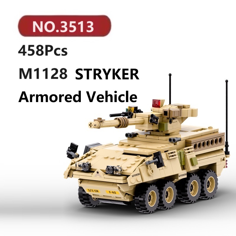 ✨M1128 Xe Bọc Thép Đồ Chơi Lắp Ráp Mô Hình 458Chi Tiết WANGE Tank Lắp Ghép Xếp Hình