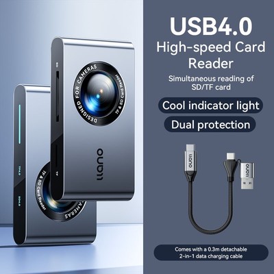 Đầu đọc thẻ tốc độ cao Llano Dual-Slot 4.0 USB 3.2 Gen 2 cho đầu đọc thẻ TF SD Tương thích cho Thunderbolt 3 USB3.1 và USB 3.0, Hỗ trợ Windows / Mac OS