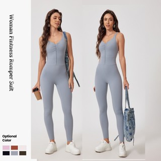 Người Phụ Nữ Thời Trang Dây Kéo Khỏa Thân bó sát eo thể thao ngoài trời Bộ đồ tập yoga Áo liền quần khô nhanh