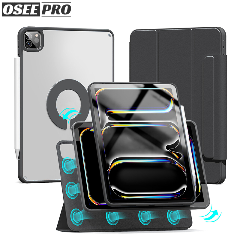 Osee Pro Ốp lưng ipad 2 trong 1 720° Xoay có thể tháo rời acrylic từ tính bảo vệ cho iPad M4 Pro 13 
