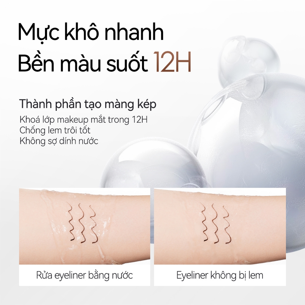 Bút kẻ mắt nước nét mảnh Carslan Không lem trôi suốt 12H 0,55ML