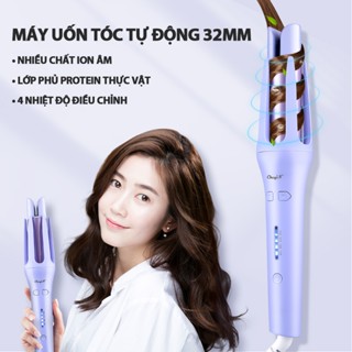 CkeyiN Máy uốn tóc xoăn tự động chất liệu gốm đường kính uốn 32mm Bằng Gốm Máy Uốn Tóc Với 4 Nhiệt Độ 110-220V Máy Tạo Kiểu Tóc máy uốn tóc tự động máy kẹp tóc