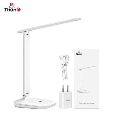 Đèn bảo vệ mắt Thunlit 7W 3 nhiệt độ màu chỉnh được sạc USB 3200mAh Đèn bàn LED có thể gập lại để học tập cho sinh viên
