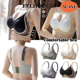 EELHOE Hỗ Trợ Mạnh Mẽ Push Up Bra Nâng Chống Chảy Xệ Không Dây Push-up Bra Chống Trơn Trượt/Lưng Hình Chữ U/Mềm Rộng Bên/Quần Lót Cố Định 3D miiki_vn