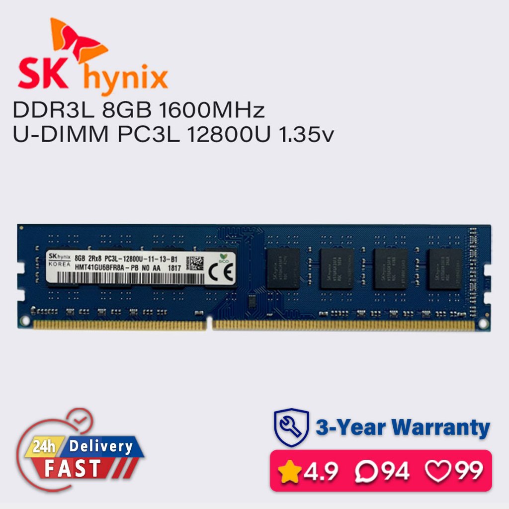 Sk hynix 8gb 4gb 1600mhz ddr3l bộ nhớ mờ máy tính để bàn pc ram pc3l 1.35v 12800u