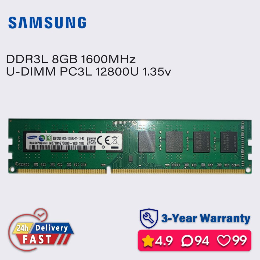 Samsung ddr3l 8gb 1600mhz 1.35v laptop ram bộ nhớ dim pc3l 12800u