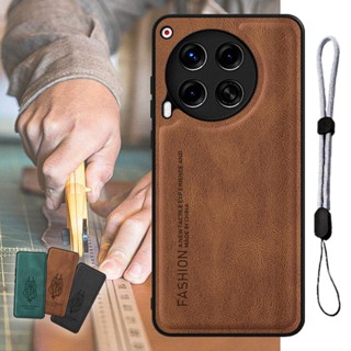 Dành cho Tecno Camon 30 4G / 5G / CL7 / CL6 / CL6k Vỏ da sang trọng có dây buộc điện thoại di động có thể điều chỉnh