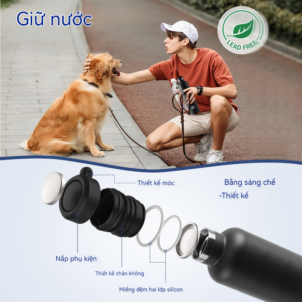 Bình Giữ Nhiệt FJbottle 750ml/1000ml Kèm Túi, Inox 304, Giữ Lạnh, Bình Nước Giữ Nhiệt Bộ Rửa Bình | BigBuy360 - bigbuy360.vn