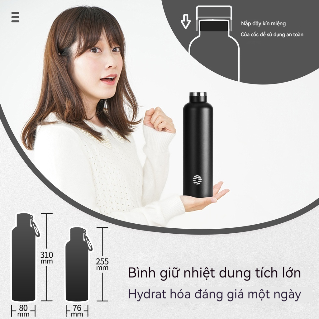 Bình Giữ Nhiệt FJbottle 750ml/1000ml Kèm Túi, Inox 304, Giữ Lạnh, Bình Nước Giữ Nhiệt Bộ Rửa Bình | BigBuy360 - bigbuy360.vn