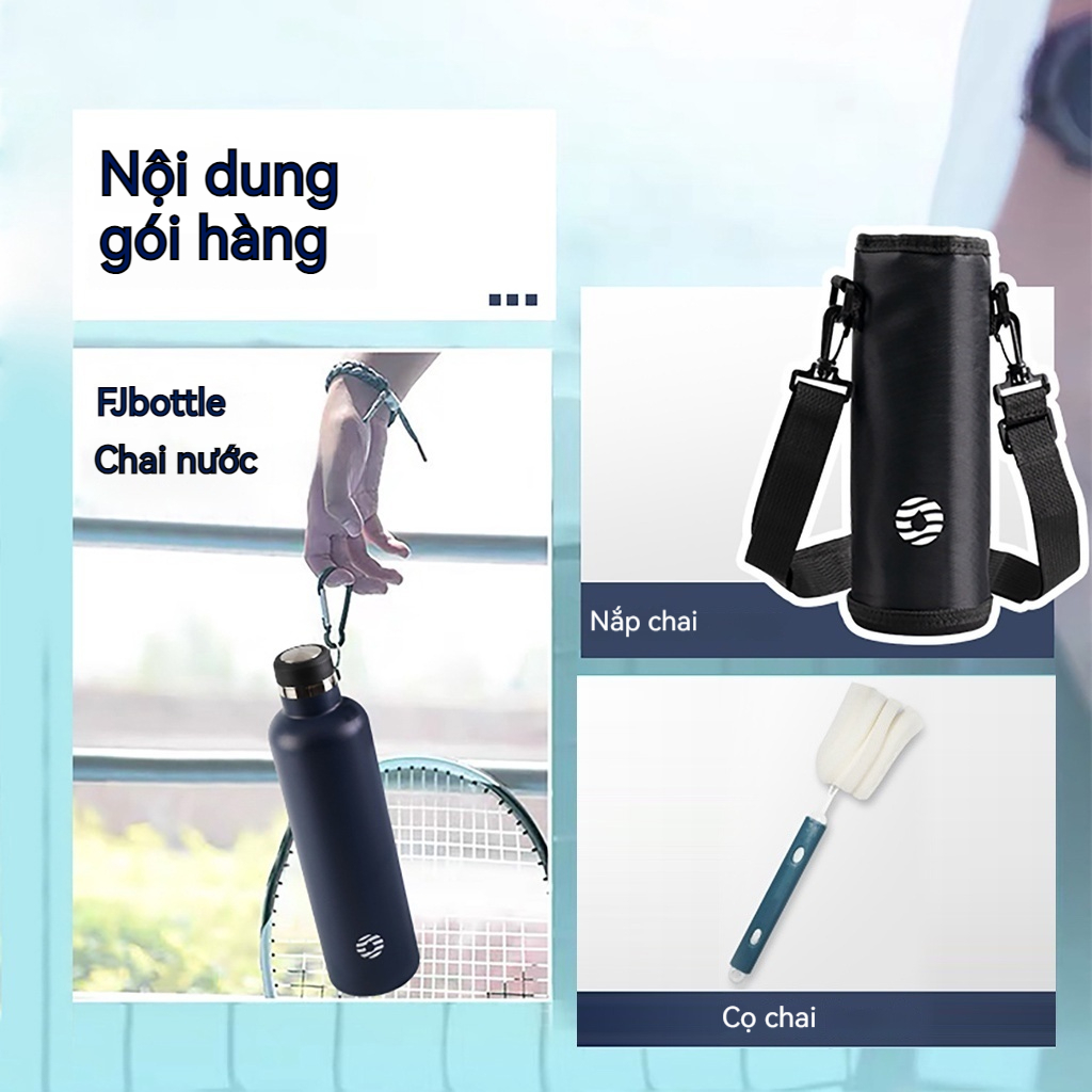 Bình Giữ Nhiệt FJbottle 750ml/1000ml Kèm Túi, Inox 304, Giữ Lạnh, Bình Nước Giữ Nhiệt Bộ Rửa Bình | BigBuy360 - bigbuy360.vn