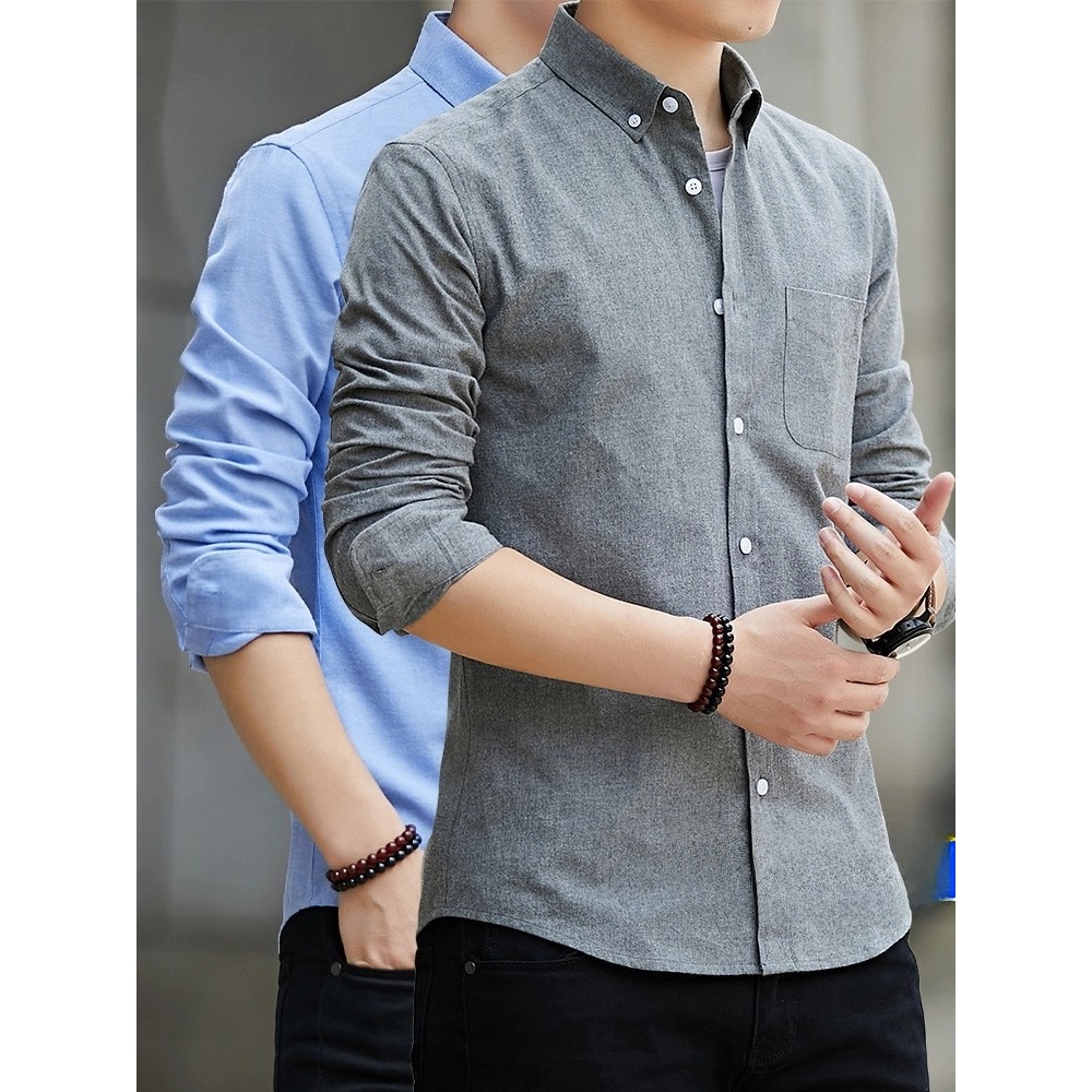 Banjeolon Áo sơ mi giản dị mới,Áo dài tay,Áo mùa thu nam,Thu đông cộng với nhung inch áo sơ mi,Phong cách của người đàn ông,,