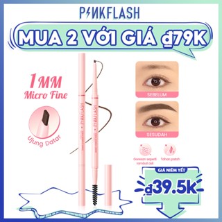 PINKFLASH Găng Tay Hở Ngón Màu Hồng Xinh Xắn #SkinnyLine Bút Chì Kẻ Lông Mày Hai Đầu 1mm Có Thể Thu Gọn Chống Nước Lâu Trôi Không Nhòe