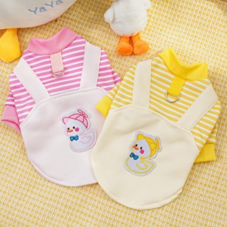  Dây treo hoạt hình sọc mùa thu đông dễ thương áo hoodie hai chân quần áo đồ chơi thú cưng sang trọng cho mèo quần áo chó con 