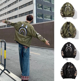 PAUL FITZGERALD Áo khoác ném bom Mỹ áo khoác dáng rộng thông thường dành cho nam và nữ cặp đôi thời trang đồng phục bóng chày hàng đầu