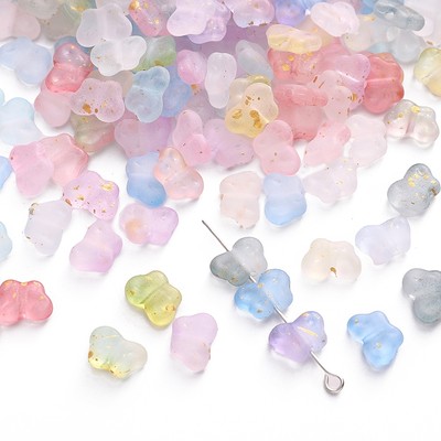 Beadia mùa hè 70 Chiếc 10x7mm Acrylic Chấm Vàng Hạt Bướm Hạt Cho DIY Trang Sức Vòng Tay Vòng Cổ Làm Phụ Kiện