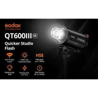 Godox QT400IIIM QT600IIIM 400W / 600W Studio Nhấp Nháy với bóng đèn mô hình LED 40W HSS 1 / 8000s GN76 2.4G Phòng thu ảnh không dây Đèn Flash nhấp nháy