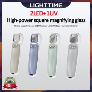 50x chiếu sáng Kính lúp đọc sách với 2 đèn LED và đèn tím 1UV Kính lúp cầm tay đa chức năng cho tiền giấy trang sức