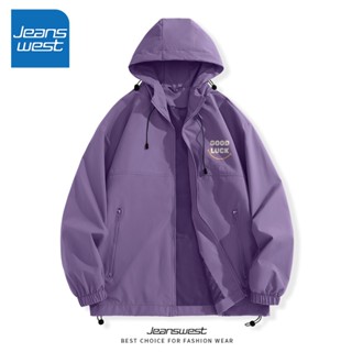 Jeanswest Áo khoác gió nam mùa xuân thu, thời trang outdoor, kiểu dáng rộng rãi, chống gió và nước, có mũ
