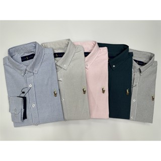  RALPH LAUREN Áo Sơ Mi Nam Tay Dài Kẻ Sọc Thời Trang 