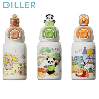  Bình nước giữ nhiệt Diller Kids có nắp ống hút và dây đeo Vòi không chứa BPA chống rò rỉ Giữ lạnh và nóng cho học sinh  520ml  D9257 