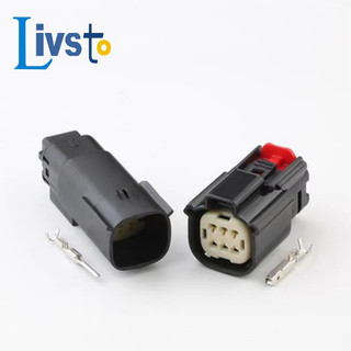 Livsto 1 Bộ 6 pin 33472-0606 33472-0601 Nữ Nam Có pin Chống Thấm Nước Ô Tô Kết Nối Đèn Pha Ổ Cắm Cho Xe Ford DJ7068W-1.5-11 / 21 G434