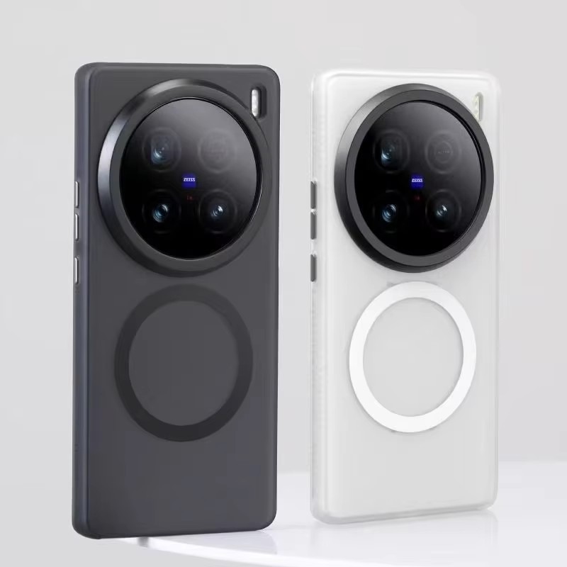 Nam Châm Mờ Ốp Lưng Cho Vivo X200 X100 X100S Pro Mini X100 Siêu Không Dây Sạc Kim Loại Ống Kính Nhựa TPU Vỏ Điện Thoại