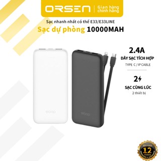 ORSEN E33 Pin Sạc dự phòng 10000mah 2.4A 12W 2 Cổng Sạc Ra USB & 1 Cổng vào Type-C