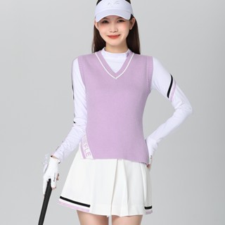 Áo len dệt kim không tay mới mùa đông dành cho nữ Golf, ấm áp, mỏng, chống nhăn, chống mài mòn, chất lượng cao, thời trang, váy ngắn đa năng, Bộ thể thao giải trí ngoài trời
