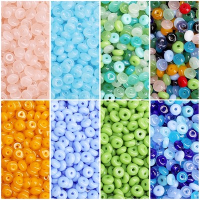 60-120 Chiếc 6X3mm Trong Nước Siêu Tuyệt Vời Thủy Tinh Hạt Cơm Bánh Xe Hạt Cho DIY Trang Sức Vòng Tay Vòng Cổ Làm Phụ Kiện