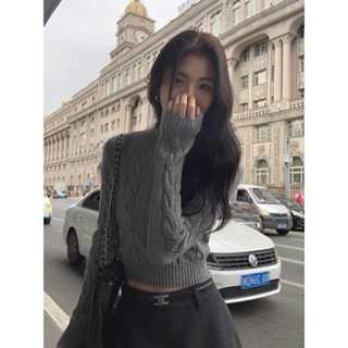 Phong Cách Châu Âu Mỹ Đen Nửa Cổ Rùa Xoắn Áo Len Ngắn Mùa Thu Đông Slim-fit Ôm Hơn Nhìn Dài Tay Áo Len Đỏ Áo Len Ngắn Top Pháp Đế Đan Top Áo Chui Đầu