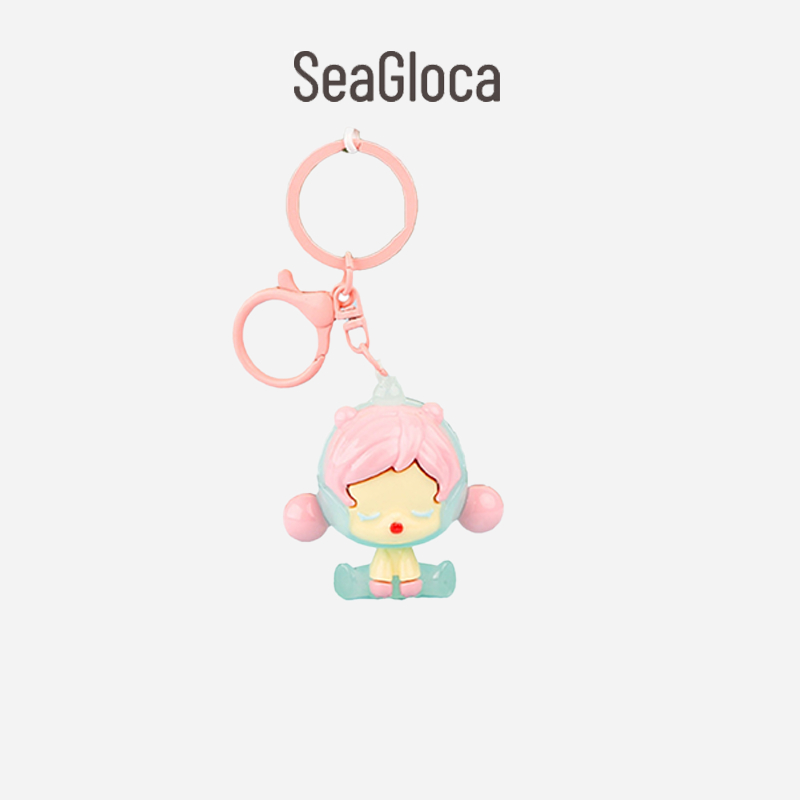 Seagloca Sáng Tạo Ngủ Bong Bóng Cô Gái Móc Khóa Hoạt Hình Dễ Thương Túi Búp Bê Quyến Rũ