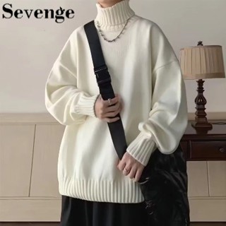 【M-5XL】Áo sweater cổ lọ nam dệt kim dày dặn thoải mái thời trang thu đông cho nam áo len cổ lọ nam from rộng simple fashion áo sweater trơn unisex hàn quốc áo len big size hoạ tiết cardigan