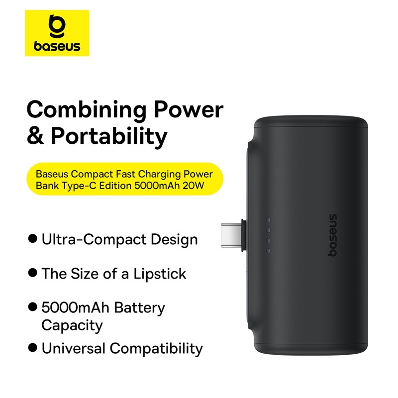 Baseus 20W Mini Sạc Dự Phòng 5000mAh Type C Sạc nhanh Pin ngoài PowerBank cho HUAWEI