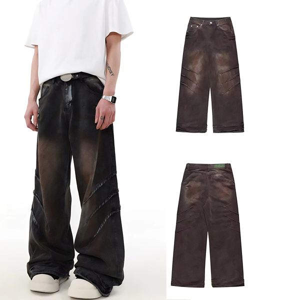 Quần jean Baggy Retro nam dáng rộng quần jean nam Quần jean ống rộng quần jean baggy nữ Quần jean ốn