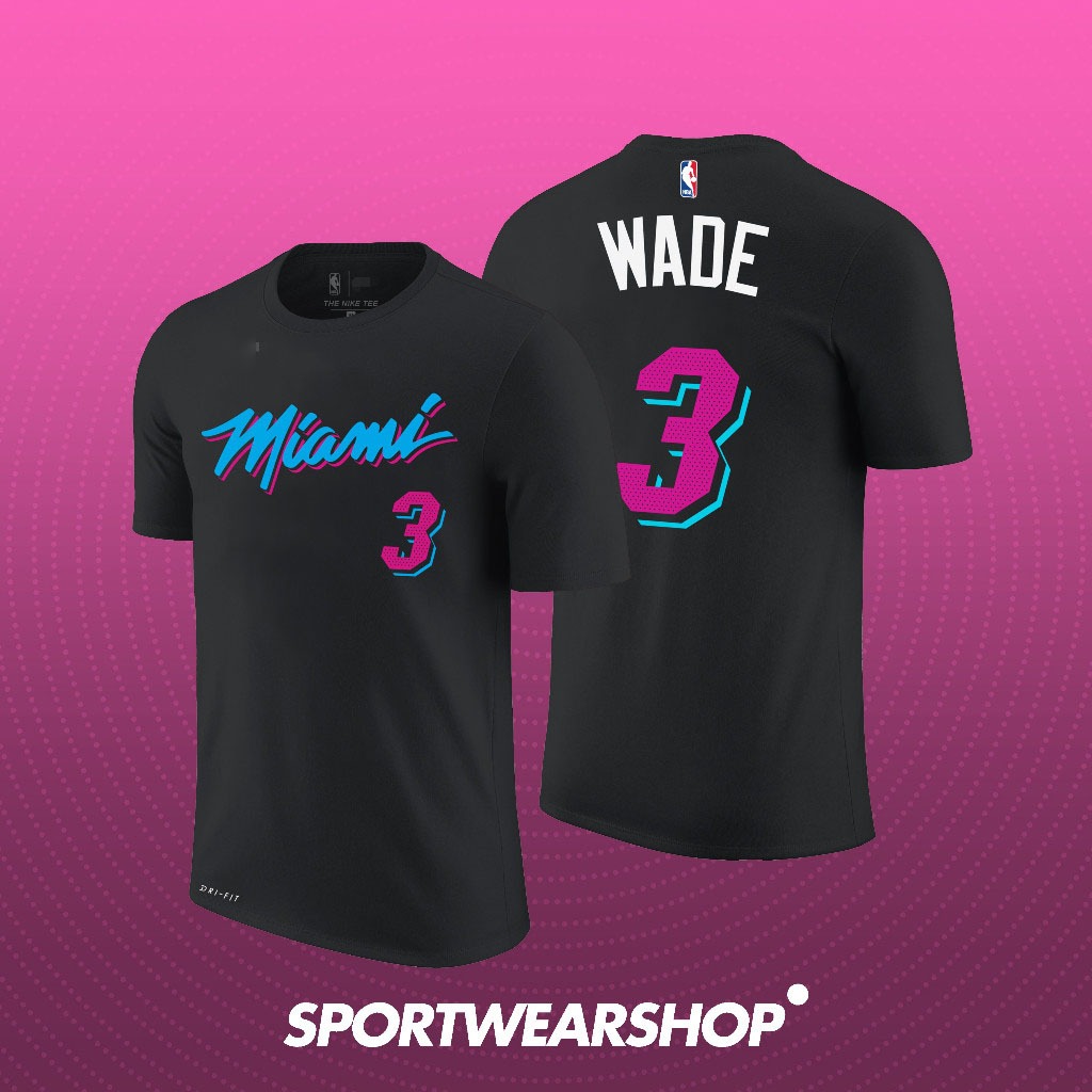 Áo Bóng Rổ Nam Nữ  Áo Bóng Rổ Áo Thun Miami Heat Dwyane Wade Áo Thun  Áo Bóng Rổ Số 3
