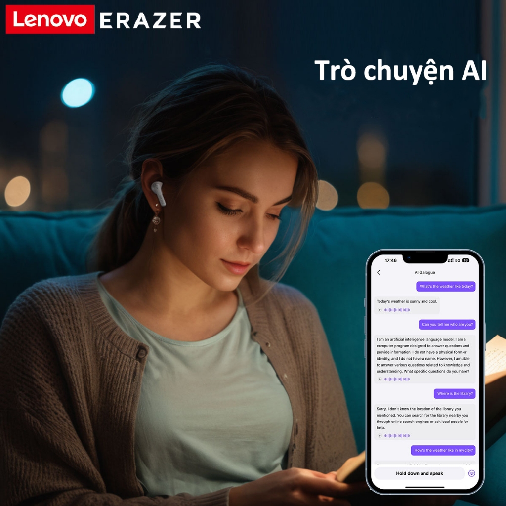 Lenovo Erazer XT92 PRO TWS Al Tai nghe không dây dịch tai nghe AI phiên dịch Sleep ASMR Bluetooth thông minh thời gian thựcTWS có Mic Mini Bluetooth 5.4 Tai nghe thể thao | BigBuy360 - bigbuy360.vn