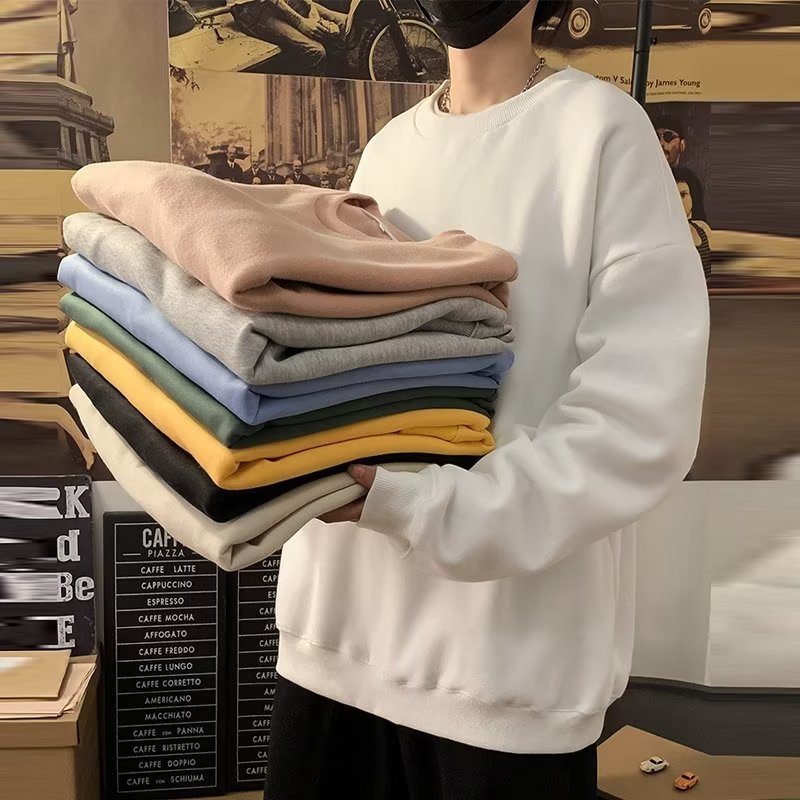 [S-4XL] Áo hoodie dáng rộng, cổ tròn cỡ lớn, áo hoodie dày, áo thời trang nhiều màu